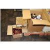 Image 1 : Selection of food items including box containing 5 1L bags of strawberry topping, Hershey's box w/ 2