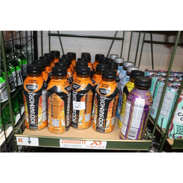 26 473ml bottles of Body Armor sports drink including 20 orange, 4 blueberry pom, 1 tropical punch a