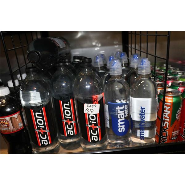 13 1L bottles of Action Alkaline Water plus 12 700ml bottles of Smart Glacier Water