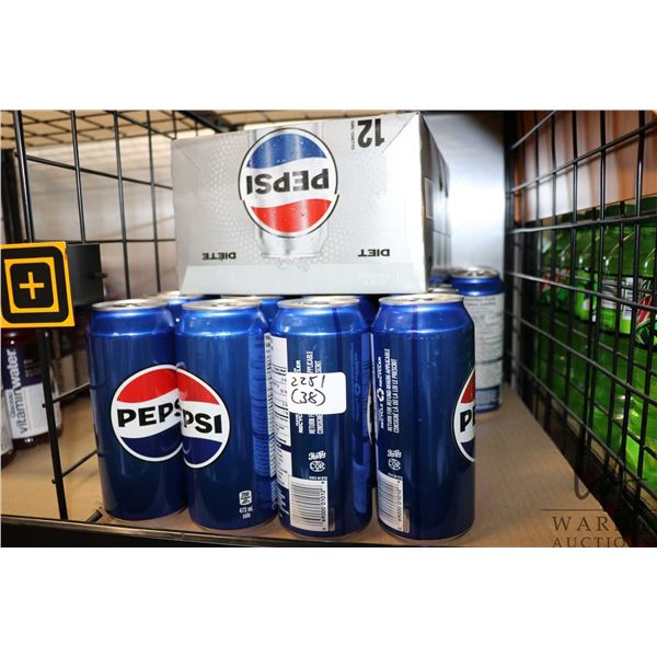 Selection of Pepsi products including one case of 12 355ml cans Diet Pepsi and 26 473ml cans of regu
