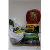 Image 1 : Selection of camping accessories including collapsible water container, light sticks, tent pegs, dis