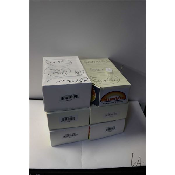 Seven boxes of assorted style sunglasses