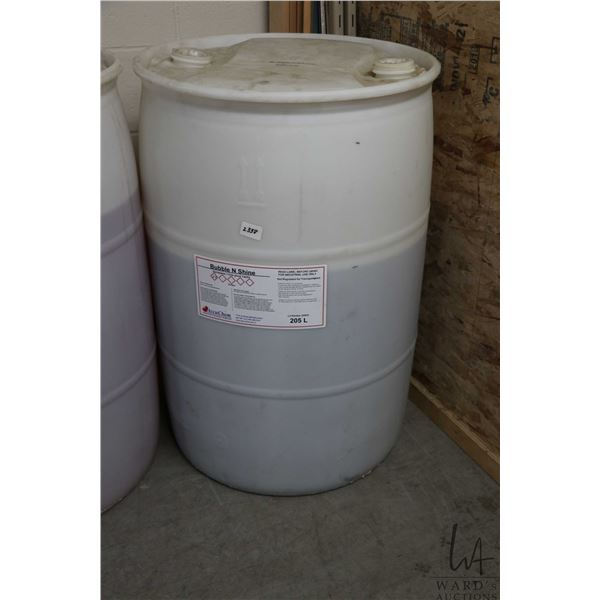 One 2/3 full 205L container of Bubble N Shine spray wax