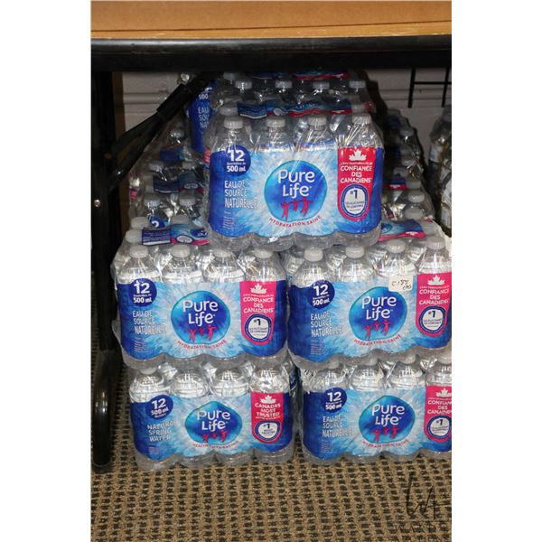 Nineteen packs of 12 500ml bottles of Pure Life water