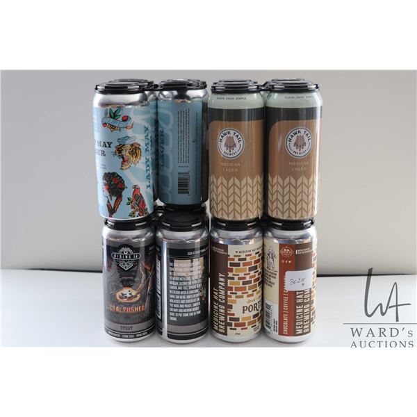 Selection of craft beer including 4 x 473ml cans of Medicine Hat Brewing Company Brick and Morter Po