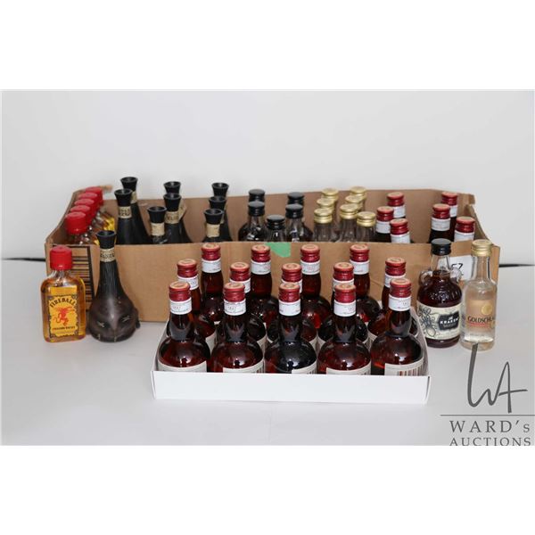 Selection of 50ml bottles including 20 Grand Marnier / 40% ABV, 8 Goldschlager / 40% ABV, 6 The Krak