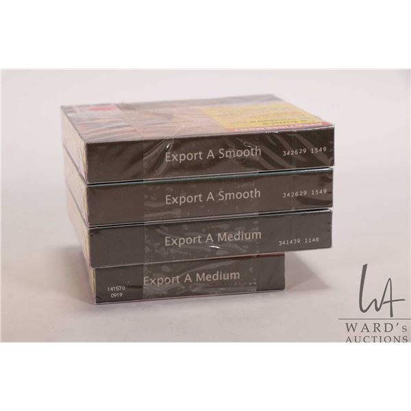 Three 25 count packages of Export A Medium king sized cigaretts and one 20 count package of Export A