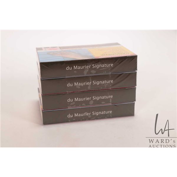 Four 25 count packages of du Maurier Signature regular size cigarettes  Note: Age appropriate Canadi