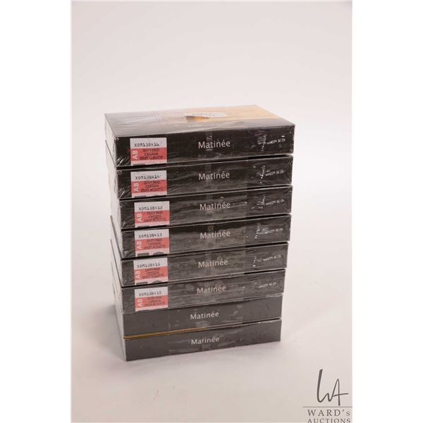 Eight 25 count packages of Matinee regular size cigarettes  Note: Age appropriate Canadian buyers on