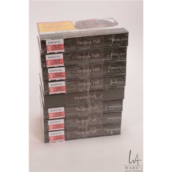 Eight full 25 count packages of Viceroy Full regular size cigarettes  Note: Age appropriate Canadian