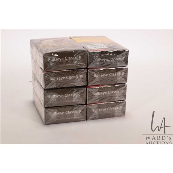 Eight 20 count packages of Bullseye Classic B regular size cigarettes  Note: Age appropriate Canadia