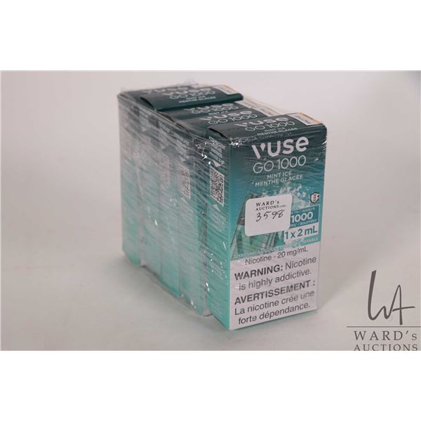 Five X 2ml packages of Vuse Go 1000 Mint Ice disposable nicotine devices  Note: Age appropriate Cana