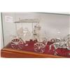 Image 2 : 800 silver carriage with four horses in glass display. Note: crack to one of the glass sides. Overal