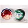 Image 1 : Large Ando Glass cloisonne round vase with decorative florals and a Ando Glass 9 1/2" Mount Fuji wit
