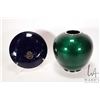 Image 2 : Large Ando Glass cloisonne round vase with decorative florals and a Ando Glass 9 1/2" Mount Fuji wit
