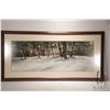 Image 1 : C. Bomer original watercolour painting of a snowy forest, 15" X 39". Note: This is too large to ship