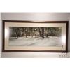 Image 2 : C. Bomer original watercolour painting of a snowy forest, 15" X 39". Note: This is too large to ship