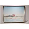 Image 2 : W. H. Webb acrylic on canvas painting titled "Eastbound Freight Near Greenshields", signed by artist