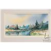 Image 2 : Two framed original artworks including unsigned acrylic on canvas lake scene 9" X 12" and a small wa