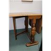 Image 2 : Antique Tudor style, quarter cut oak gate legged table, 30" X 12" when folded plus two 17" drop leav