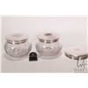 Image 2 : Two Birks sterling silver and crystal dresser jars including hair receiver and powder jar plus an ex