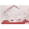 Image 2 : Mats Jonasson Swedish made crystal grizzly bear sculpture, 4 1/2" high X 7" in length