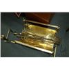 Image 2 : Vintage brass log holder, irons, companion set and three toasting forks