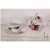 Image 2 : Six china teacups and saucers including one with fitted teapot, Royal Albert, Grafton, Queens, Royal