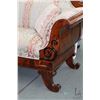 Image 2 : Antique Regency sofa with Regency stripe upholstery and flame mahogany show wood, 104" in length