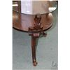 Image 2 : Vintage delicate mahogany "Plume" coffee table with glass top on raised supports, circa 1930's and m