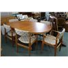 Image 1 : Mid century modern split pedestal dining table, 40" X 67" plus two 20" insert leaves plus six open a