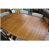 Image 2 : Mid century modern split pedestal dining table, 40" X 67" plus two 20" insert leaves plus six open a