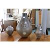 Image 1 : Three artisan made pottery vases including 14" decorative buffalo plus two small pottery vases, all 