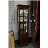 Image 1 : Semi contemporary two door illuminated curio cabinet with display upper section fitted with glass sh