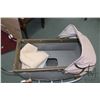 Image 2 : Vintage 1930's deep metal doll pram with folding bonnet 29" to handle