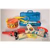 Image 1 : Selection of vintage toys including FisherPrice including Crazy Combo Horn Set, telephone, movie cam