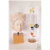 Image 1 : Replica Archaic Greek Kore statue 12" in height and a glass barometer