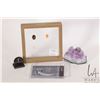 Image 1 : Selection of loose gemstones including sample1 carat sapphire and a small geode crystal