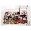 Image 1 : Tray lot of vintage and collectible custom jewellery including gold filled earrings, beaded necklace