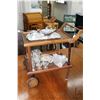 Image 1 : Child sized tea trolley 17" in height to handle plus selection of serving pieces including tea set, 