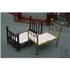 Image 1 : Two vintage doll beds including steel and a brass style bed