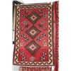 Image 1 : 100% handmade Iranian wool throw carpet "Fasa" with triple medallion, red background, highlights of 