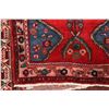 Image 2 : 100% handmade Iranian wool carpet runner "Hamdan" with triple medallion, red background and highligh