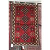 Image 1 : 100% handmade Iranian wool throw carpet "Fasa" with quadruple medallion, red background and highligh