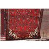 Image 2 : 100% handmade Iranian wool carpet runner "Hamdan" with center medallion, red background and highligh