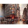 Image 1 : Kal Gajoum hand enhanced giclee of a New York city flatiron building street scene, signed by artist 