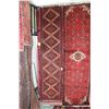 Image 1 : 100% handmade Iranian wool carpet runner "Baluchi" with multiple medallions, taupe background and hi
