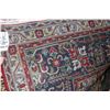 Image 3 : 100% handmade Iranian wool carpet "Tabriz" with center medallion, red background, floral pattern and