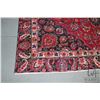 Image 2 : 100% handmade Iranian wool carpet "Mashad" with center medallion, red background and overall floral 