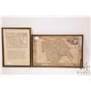 Image 1 : Two vintage framed maps including County Durham and Yorkshire 9" X 14"